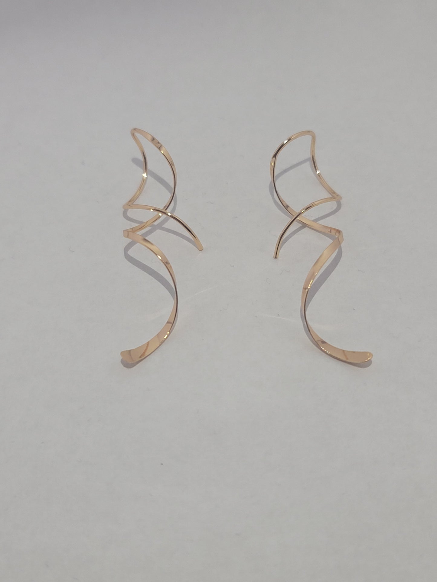 Gold Threader Earrings, 14K Gold Plated Spiral Earrings