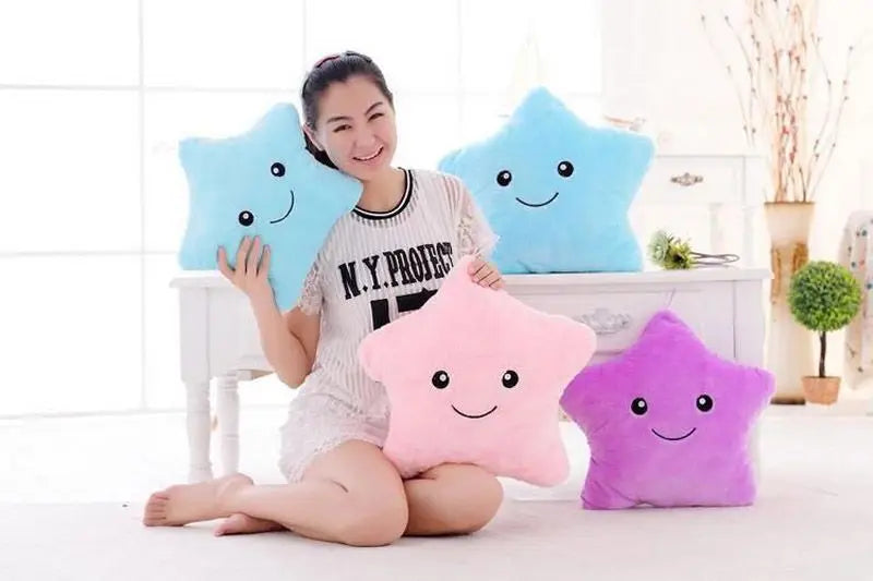 15 inches Five Star Stuffed Plush Toy with Colorful LED Flash Light