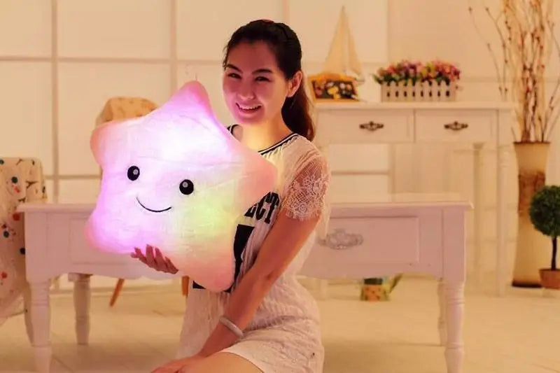 15 inches Five Star Stuffed Plush Toy with Colorful LED Flash Light