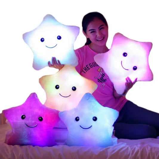 15 inches Five Star Stuffed Plush Toy with Colorful LED Flash Light