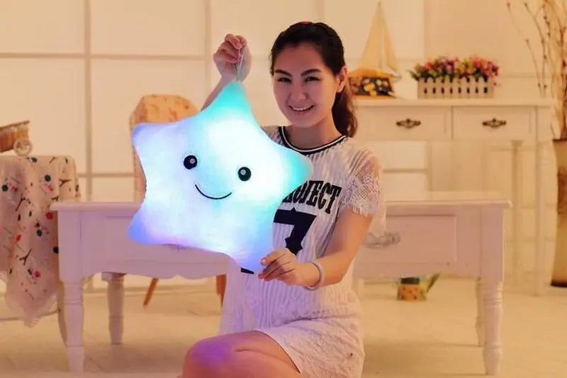 15 inches Five Star Stuffed Plush Toy with Colorful LED Flash Light
