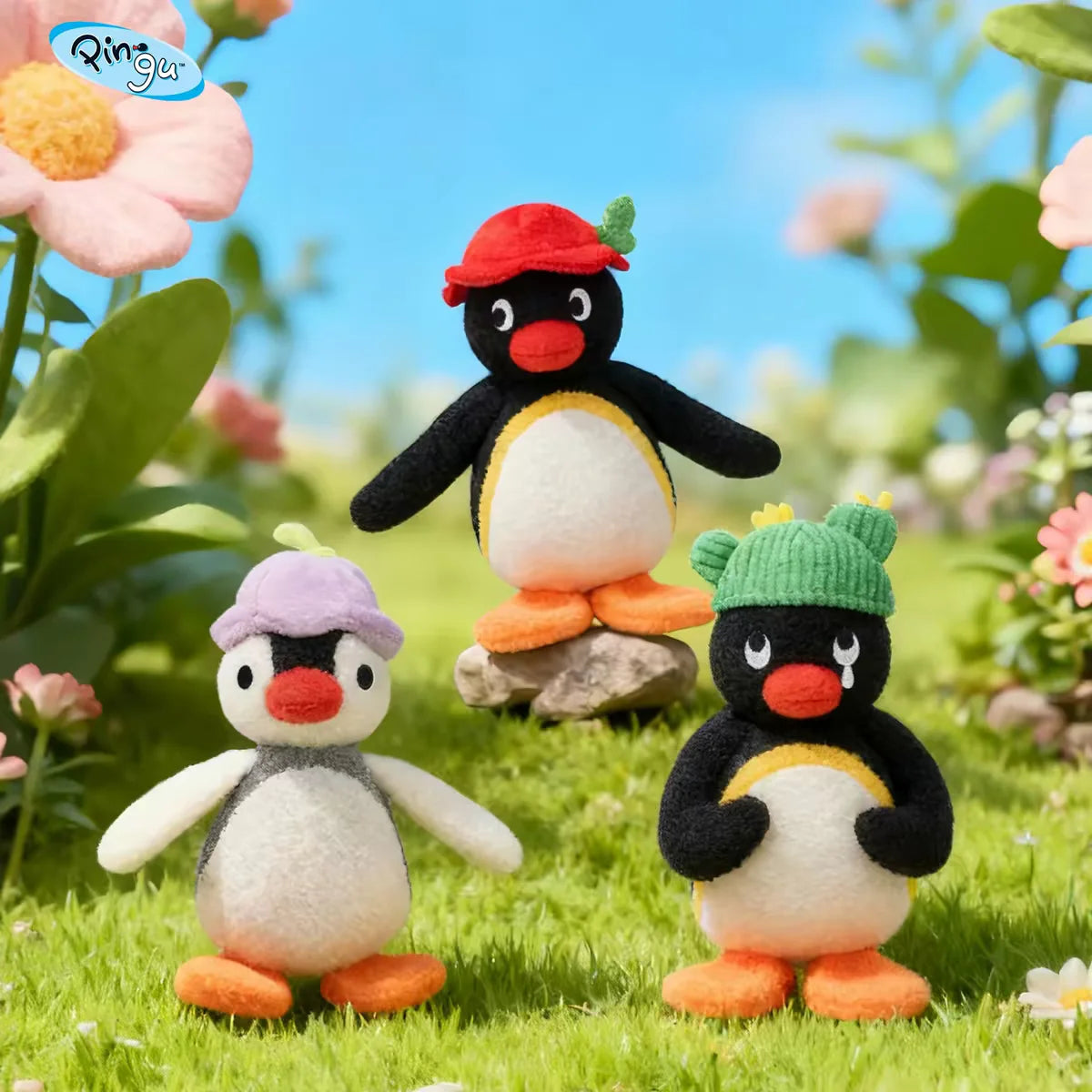 Officially Licensed Pingu 'Floral Whispers' Series Plush Keychains