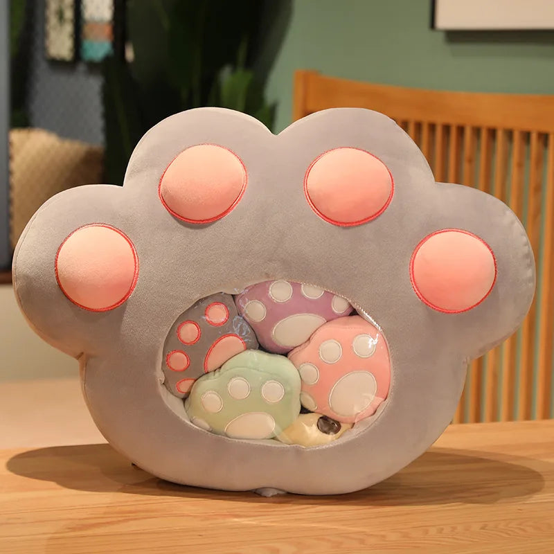 Cute Lovely Big Small Cat Paw Pocket Pillow