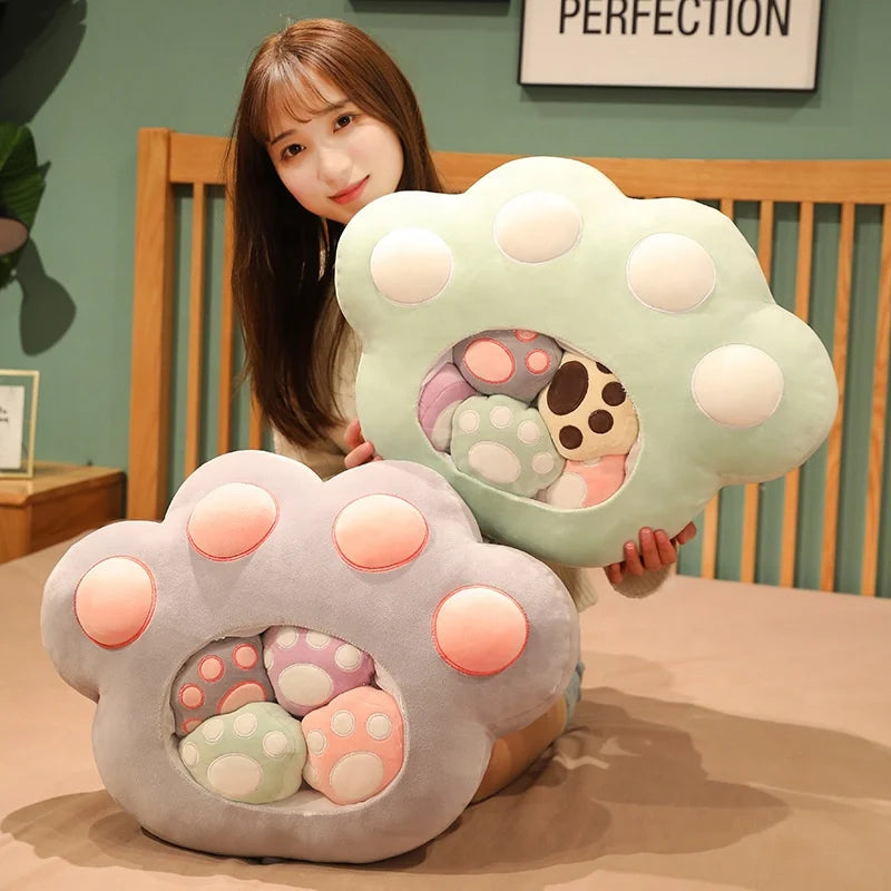 Cute Lovely Big Small Cat Paw Pocket Pillow