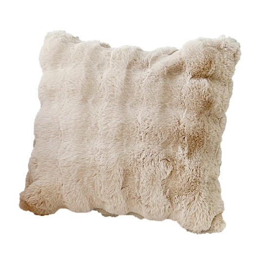 Nordic Style Square Rabbit Fur Plush Pillow